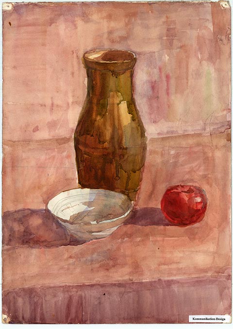 Krug. Alexander Babel, 2. Klasse, 1998/99, Aquarell, 43 × 30,5 cm. Entstanden im Malunterricht der Kinderkunstschule in Nowomoskowsk (Russland).